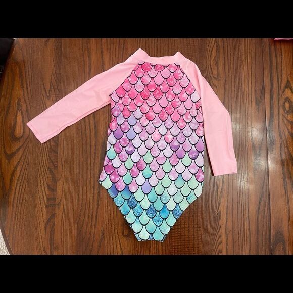 Shein Rash Guard Mermaid Swimsuit Size 4/5 (110) NWOT - Picture 2 of 4